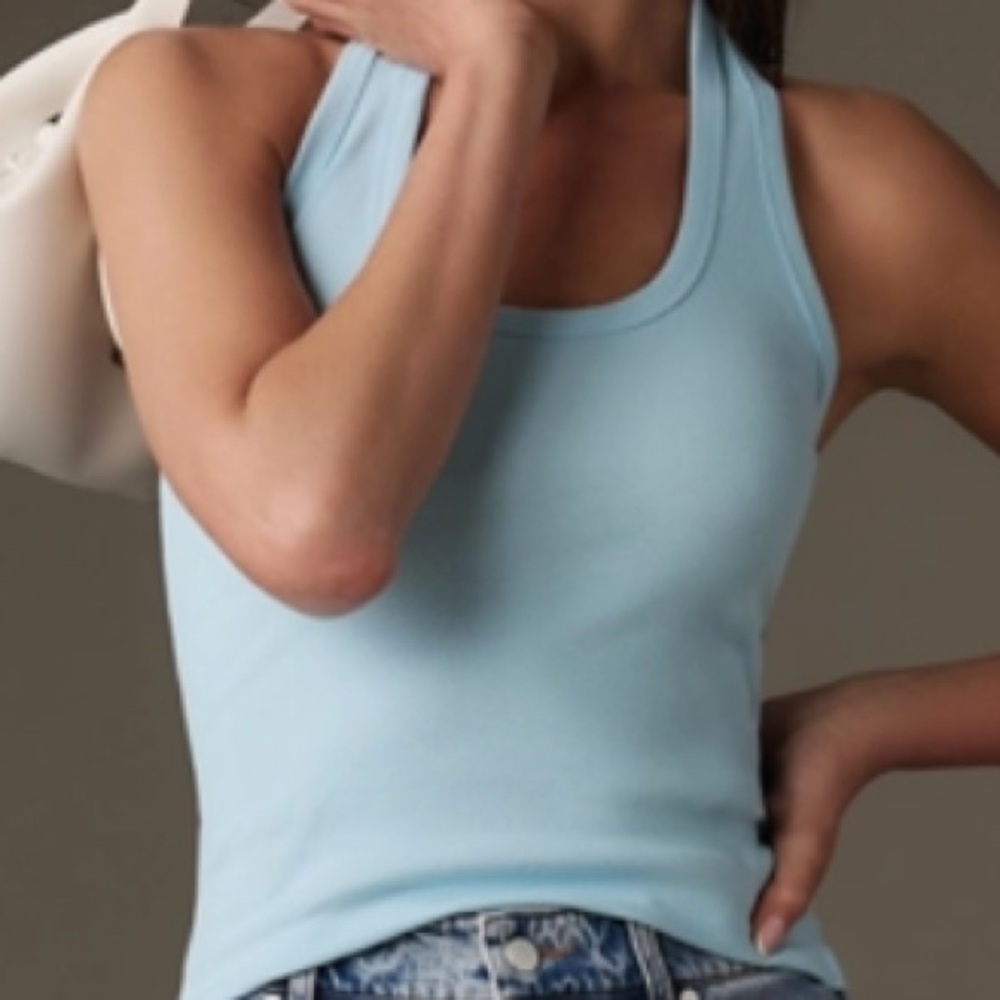 ANTHROPOLOGIE PILCRO COTTON BLEND LIGHT BLUE XL TANK NEW